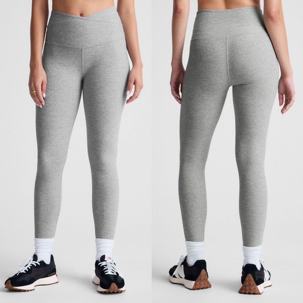 Beyond Yoga Heather Gray High-Waist Leggings